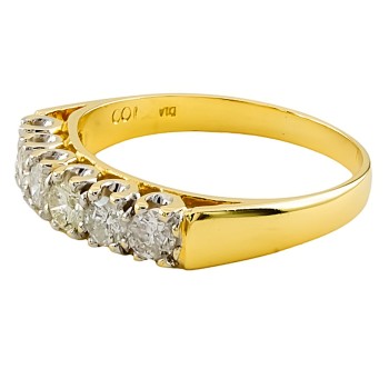 18ct gold Diamond 1.00cts half eternity Ring size U